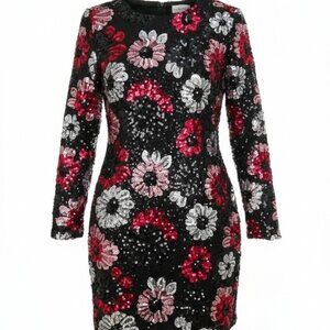 Sequin Floral Mini Dress (SKU #1150)